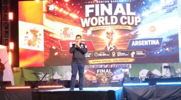 Nobar Final Piala Dunia 2026 di Mapolda Riau Meriah, Hiburan, Stand Up Comedy hingga Doorprize Warnai Acara